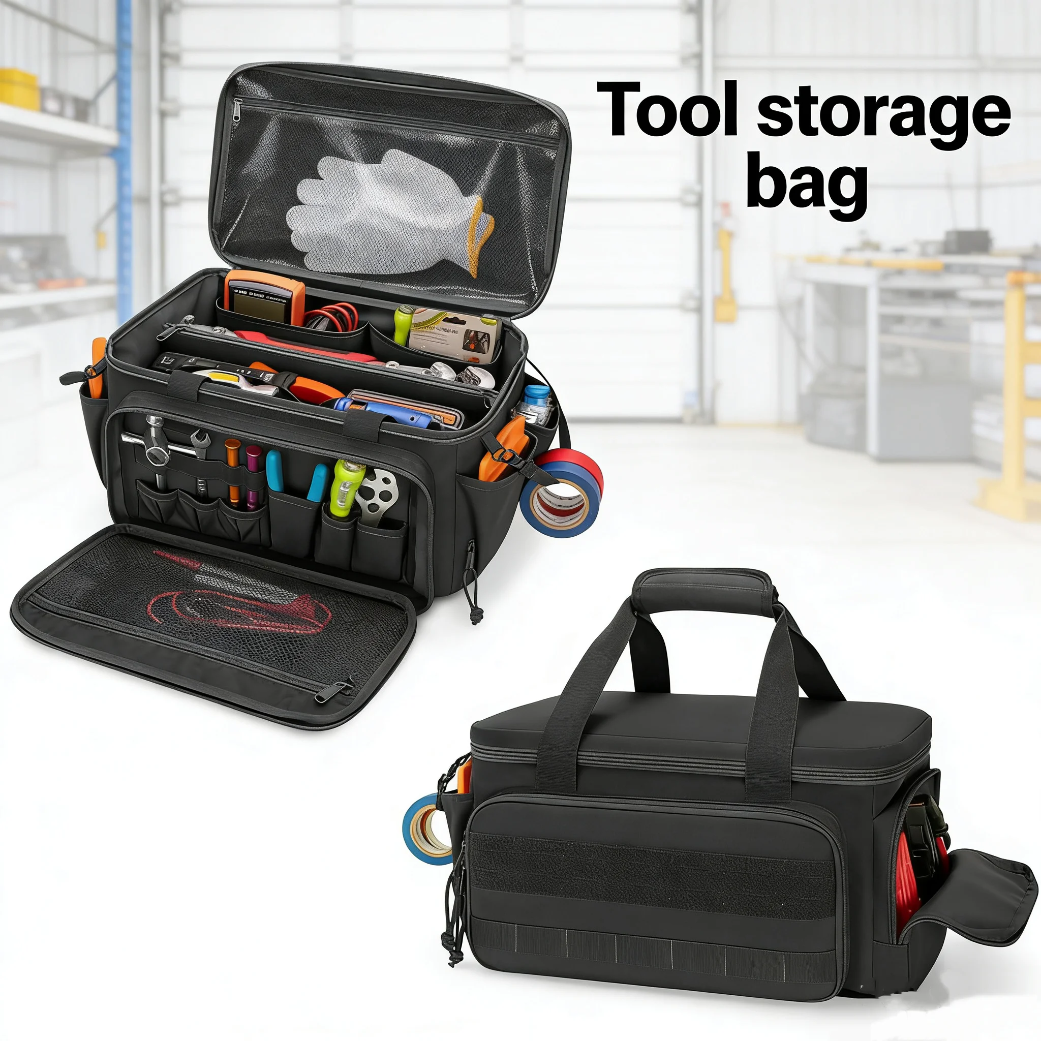 

Multifunctional Handheld Tool Storage Bag, Men's Portable Heavy Duty Work Handbag for Hardware Tools Organization in Workshop