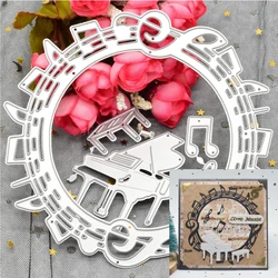 Music Note Piano Cutting Dies Circle Frame  for DIY Scrapbooking Greeting Card Making Paper Crafts