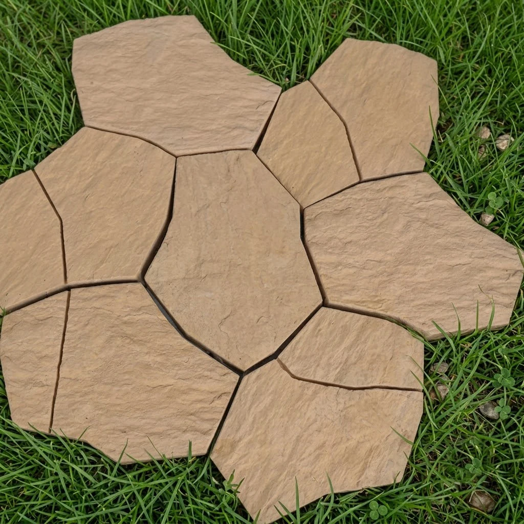 Garden courtyard, cement balcony, brick, silicone mold, floor paving, irregular ice cracking, broken splicing stones