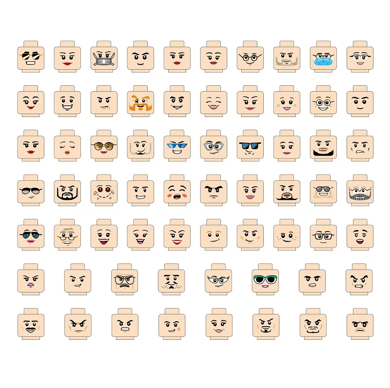Heißer 66 teile/los Moderne Stadt Kreative Kopf Gesichter Lachen Weinen Nette Gesichts Ausdruck MOC Mini Action-figuren Baustein Spielzeug geschenke – Detail 1