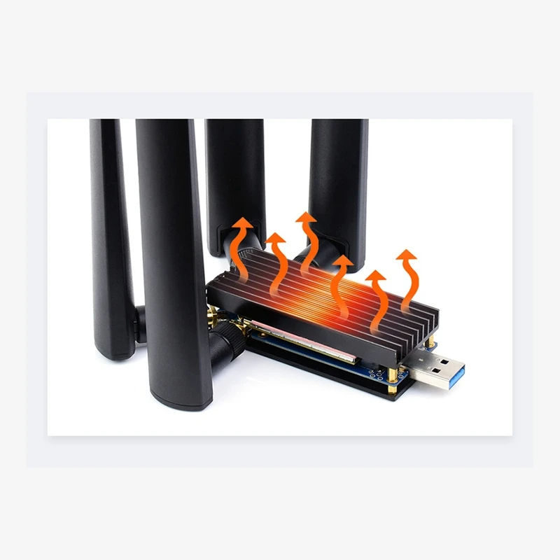 5G DONGLE Module Replacement Spare Parts 4 Antennas USB3.1 Port Aluminum Alloy Heatsink M.2 Key B Interface
