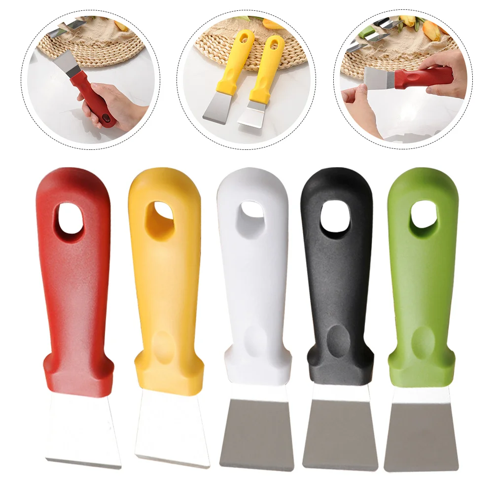

5Pcs Refrigerator Ice Shovels Stainless Steel Hanging Hole Design for Easy Storage Stove Window Cleaning