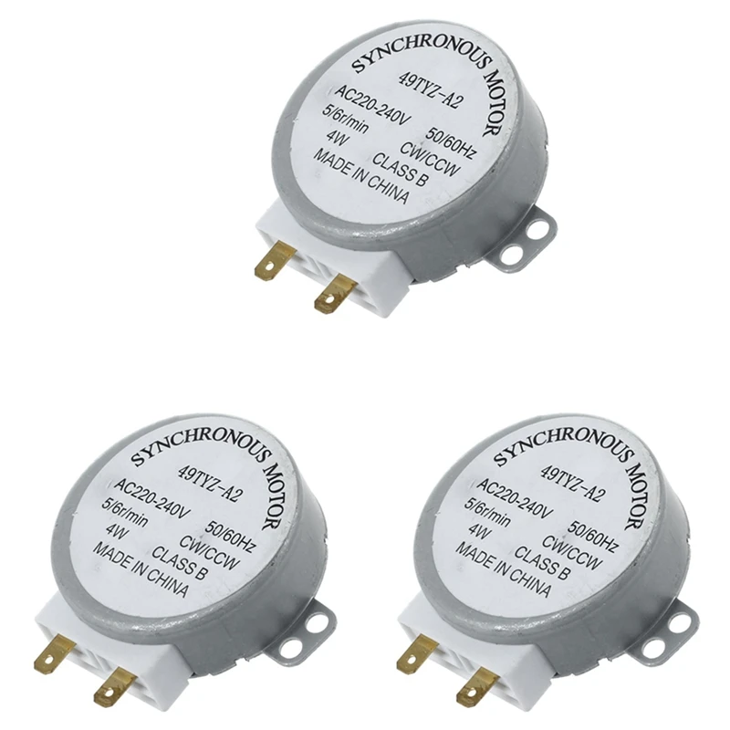 Hot 3X AC 220-240V 50/60Hz 5/6RPM 4W Turntable Synchronous Motor For Miniwave Oven