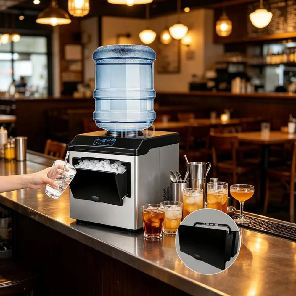 HBLD Mini Electric Ice Maker Household Fully Automatic Portable Circular Ice Cube Forming Machine Intelligent Small Kitchen Appl