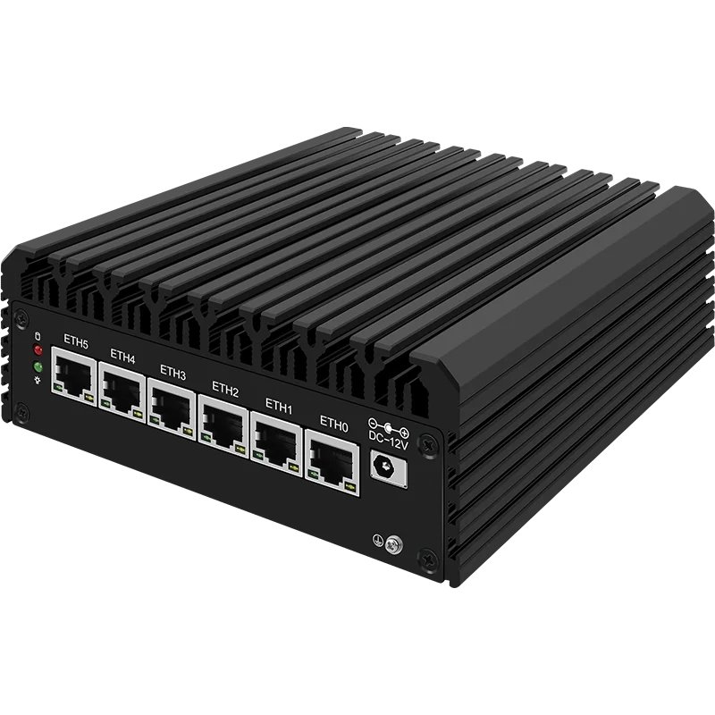 بدون مروحة لينة Router12th الجنرال إنتل كور i7 1265U i5 1235U i3 1215U 6 * إنتل i226-V 2.5G جهاز كمبيوتر مصغر جدار الحماية Proxmox Win11