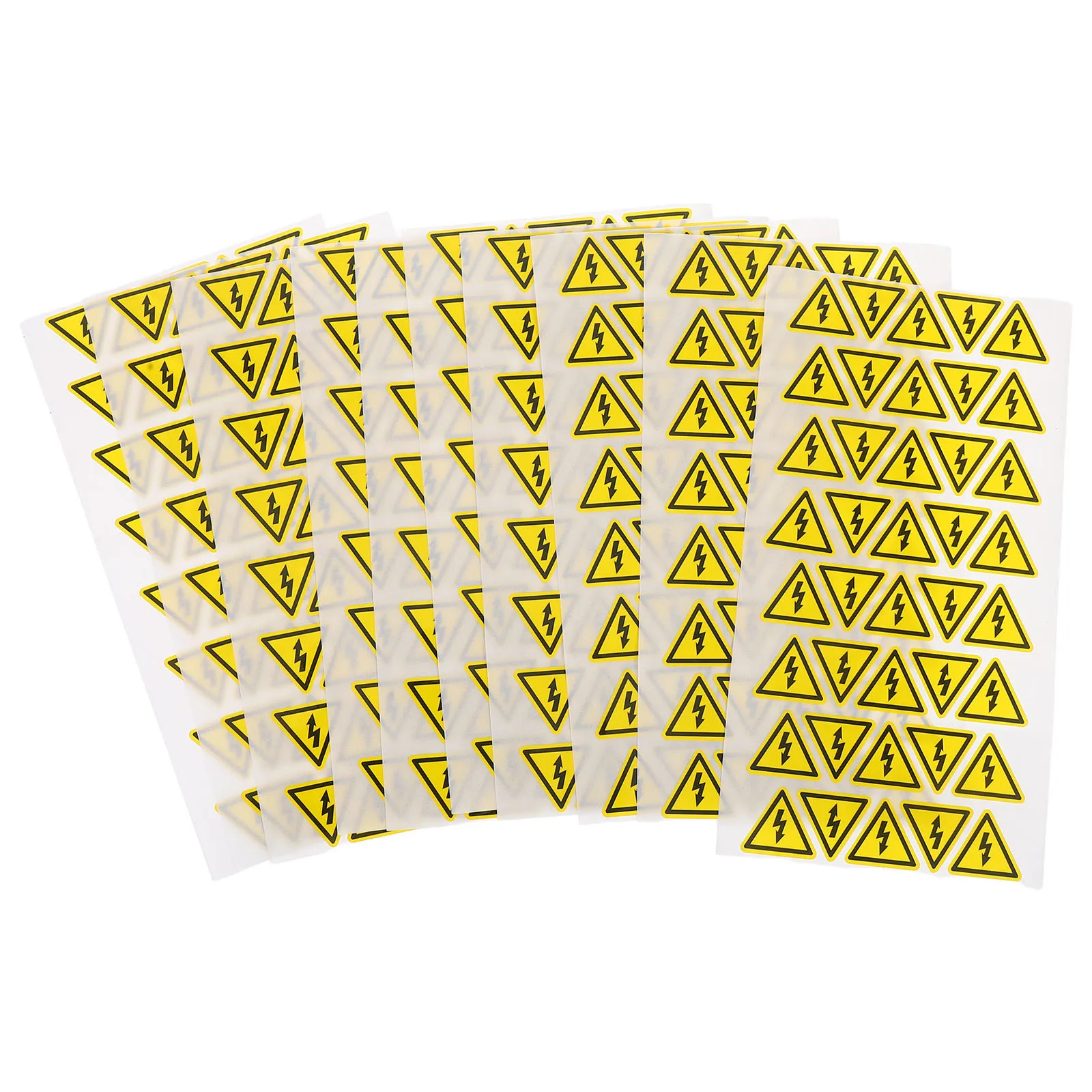400Pcs Electrical Safety Stickers High Visibility Yellow Triangle Caution Labels Scratch Resistant for Equipment Panels Hazard