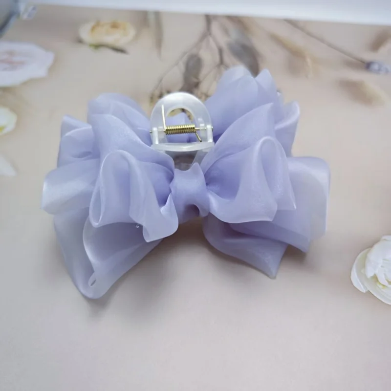 Große Schmetterlings-Haarspange: Schickes Haar-Accessoire für den High-End-Stil – Frühling/Sommer Organza-Haarklammer, Atemberaubende Haifischklammer – Detail 13