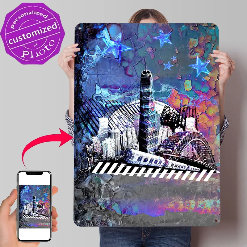 Galaxy Express Poster Retro 3D Printed Metal Signs Customized Wall Hanging Gift for Home Decoration Gaming Vintage Decorations