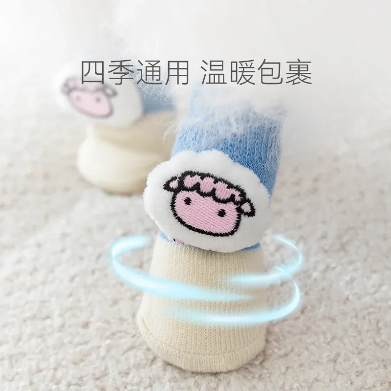 Pet Socks Anti Slip Dog Foot Cover Set Teddy Dog Shoes Set 4 Dogs Socks Puppy Socks Dogs Shoes for Small Dogs