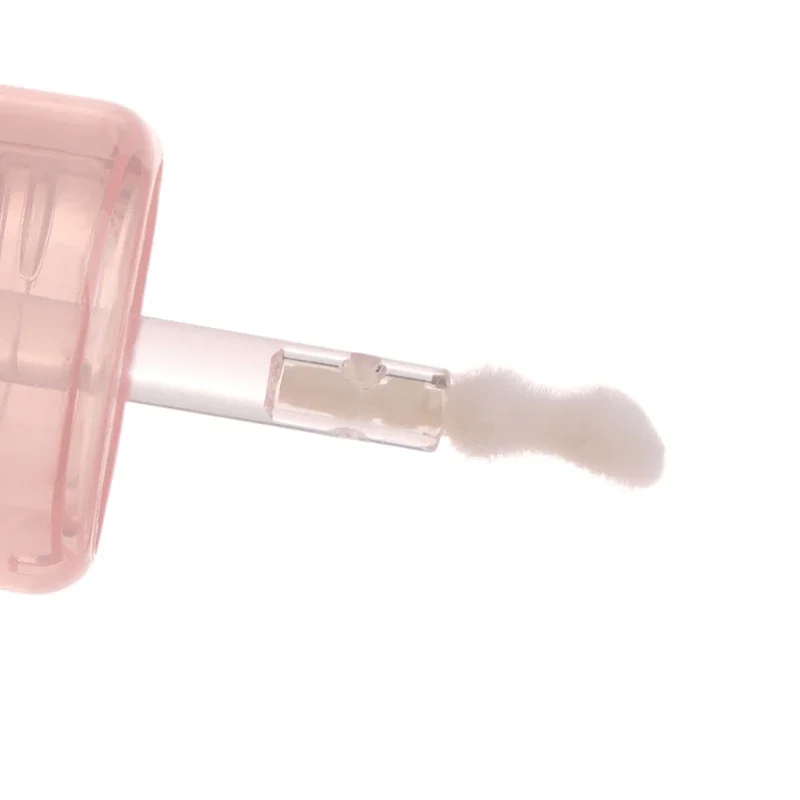 1 Uds. Tubo vacío de brillo de labios de 3,5 ml, botellas rellenables de plástico, contenedor de lápiz labial líquido, cubierta de corazón de melocotón rosa, botella de brillo de labios