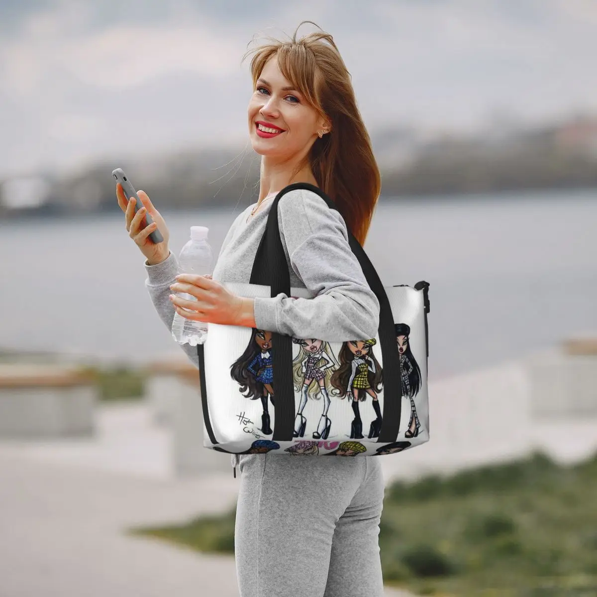 Personalizzato Bratz Rock Angelz Doll (14) Borsa da viaggio da spiaggia Borse tote di grande capacità per palestra Sport Donna Shopping Borsone a tracolla