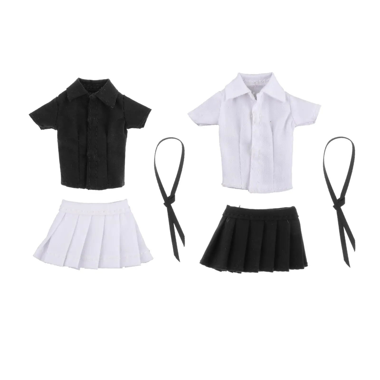 Vêtements de poupée pour figurine féminine, échelle 1/12, Costume, jupe courte, chemise avec cravate, Miniature à la mode pour accessoire de figurines féminines de 6 pouces