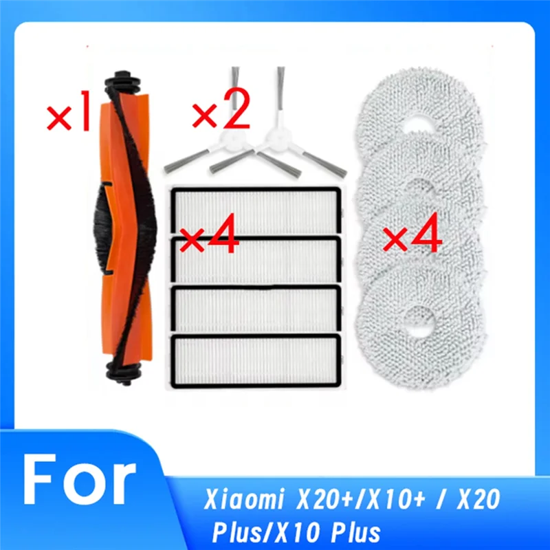 

WCS-For Xiaomi X20+/X10+ / X20 Plus/X10 Plus Vacuum Cleaner Accessories Main Side Brush Mop Filter