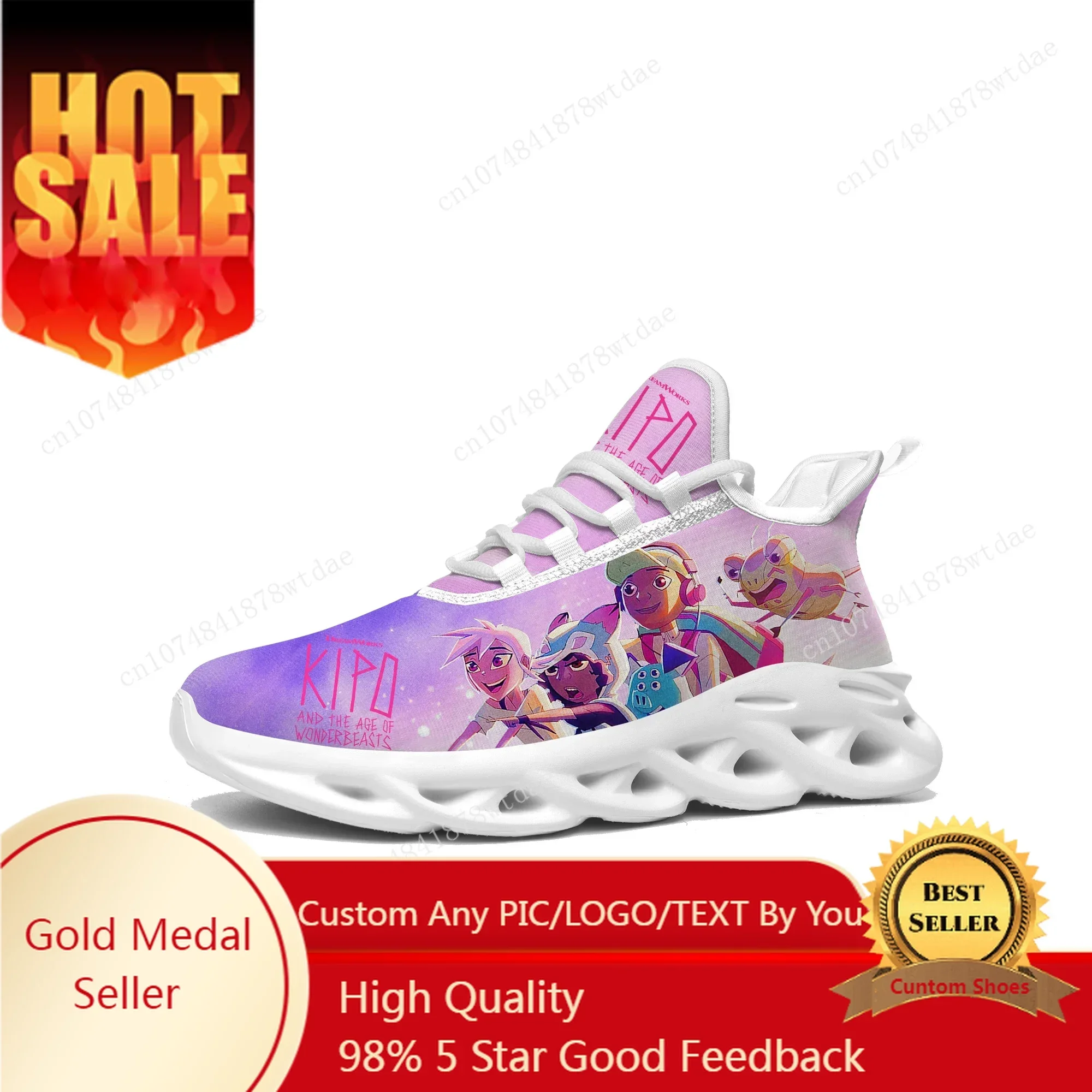 Kipo And The Age Of Wonderbeasts Flats Sneakers Aldult Teenager Sports Running Shoes High Quality Custom Lace Up Mesh Footwear