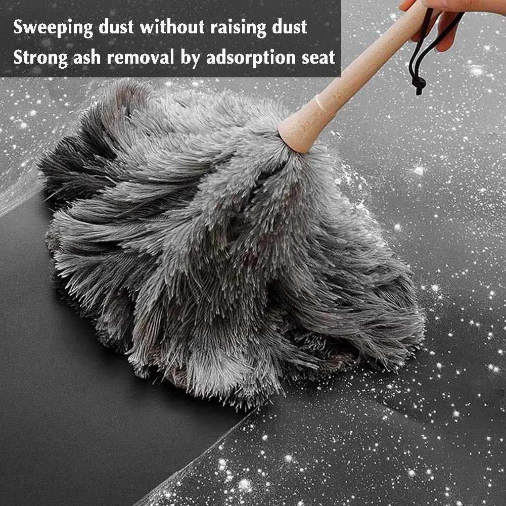 Long Handle Feather Dusters Ostrich Duster Brush Electrostatic Dust Accessories Cleaning Household Dust Cleaning Tools E9O6