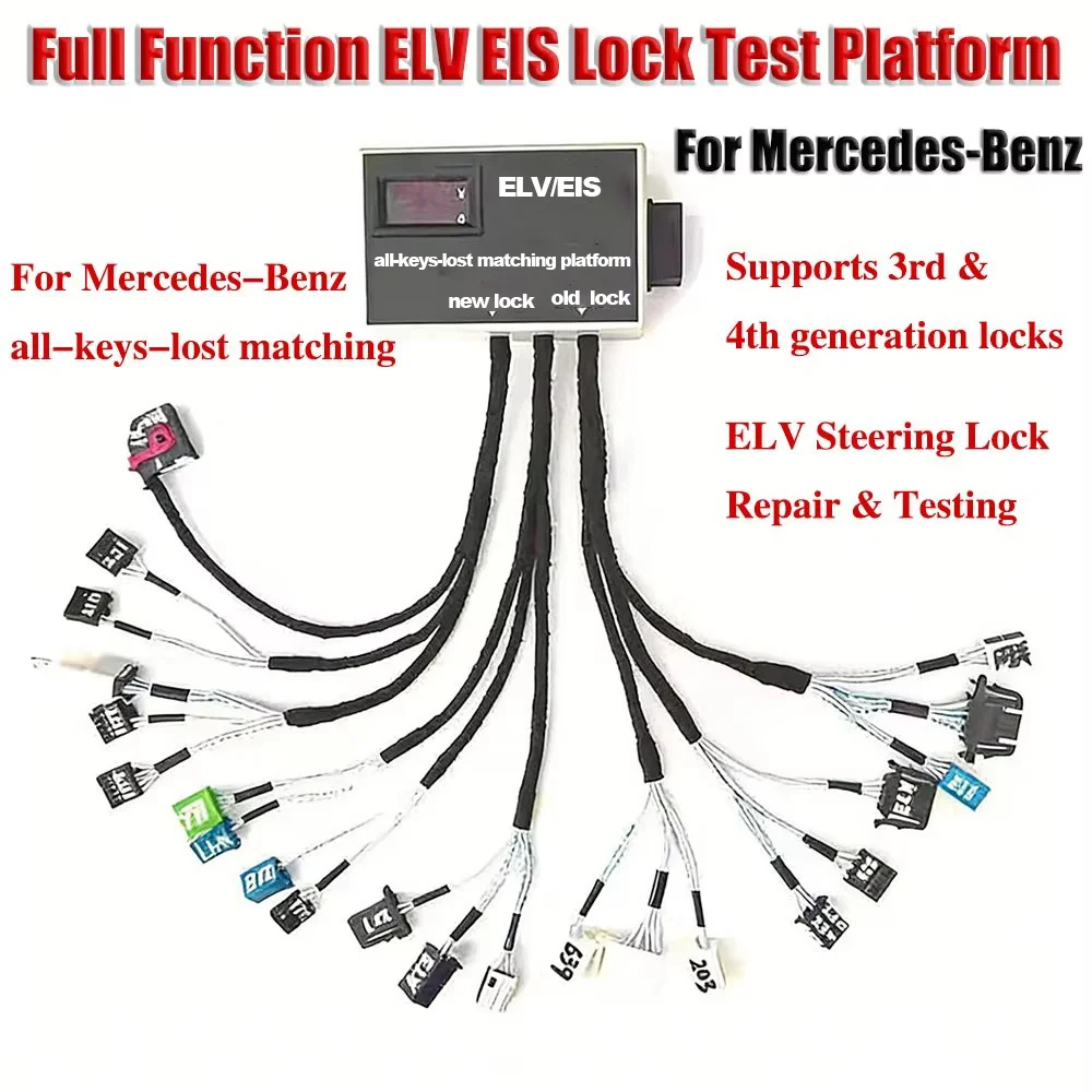 For Mercedes-Benz ELV EIS Lock Test Platform Cable Full Function ELV Steering Lock Test Platform for Mercedes-Benz All Key Lost