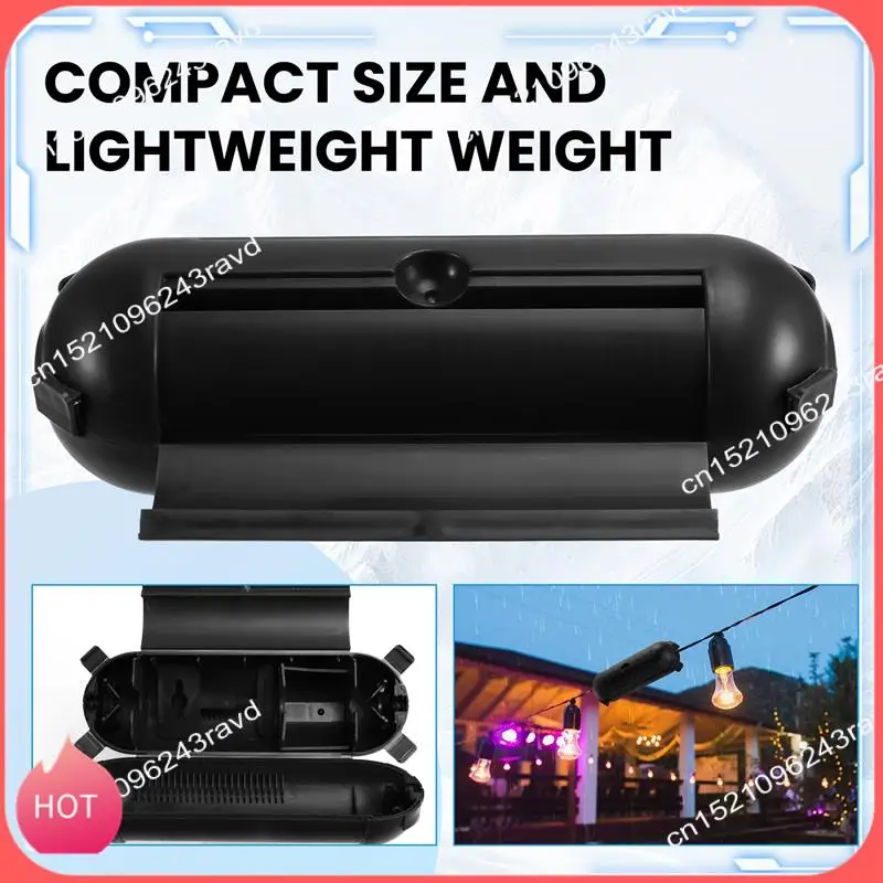 

HOT-2PCS Открытый удлинитель Защитная крышка с водонепроницаемым уплотнением Электрическая соединительная коробка для защиты наружной розетки Черный