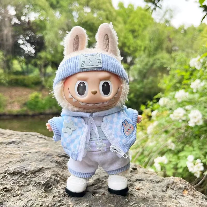 

For 17cm Labubu Doll Clothes Hoodies Doll Clothes Color Match Hoodies Dolls Accessories Cute Decoration Little Cloths