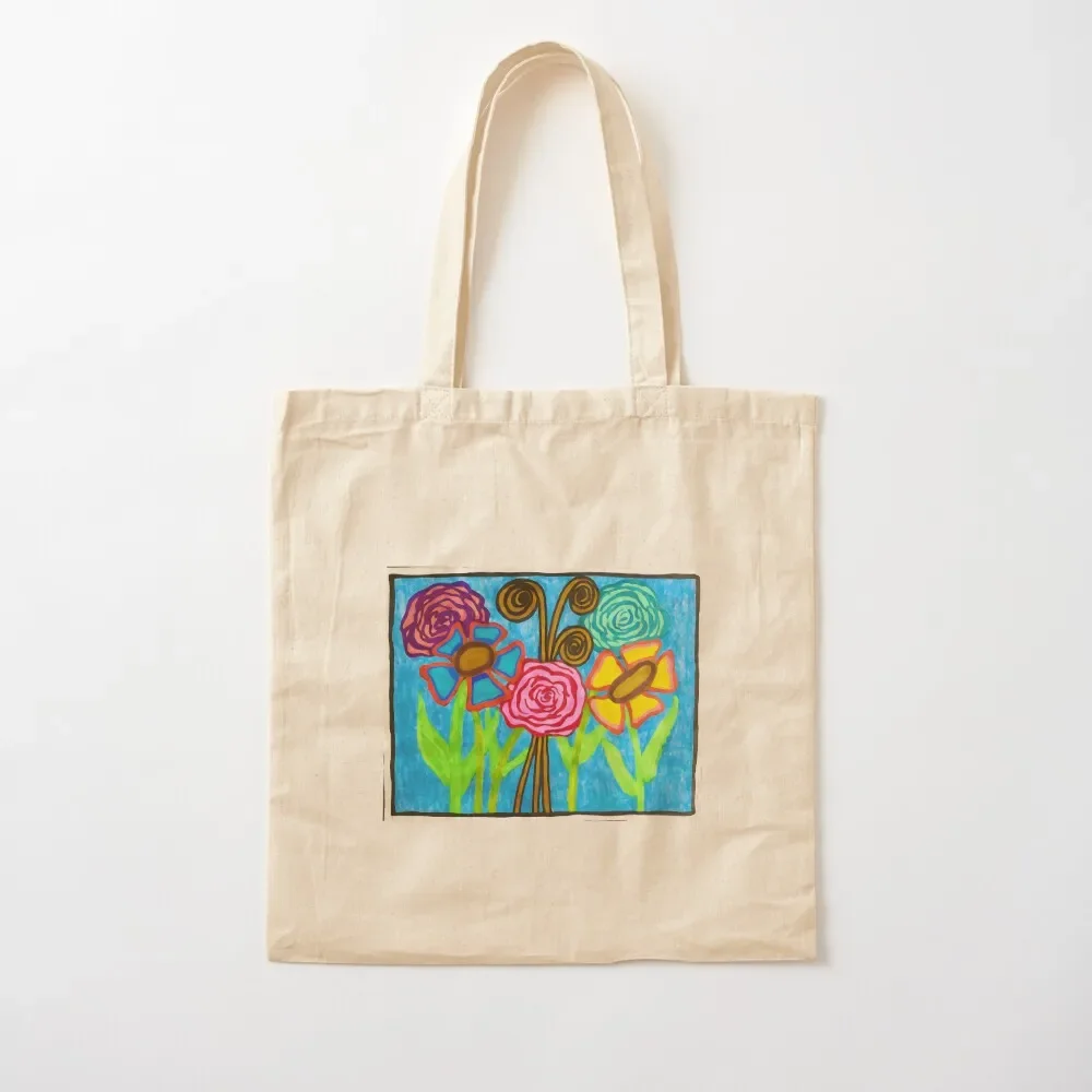 Dahlias and Daisies and Monkey Tails Tote Bag Portable shopping bag tote bags men Tote Bag