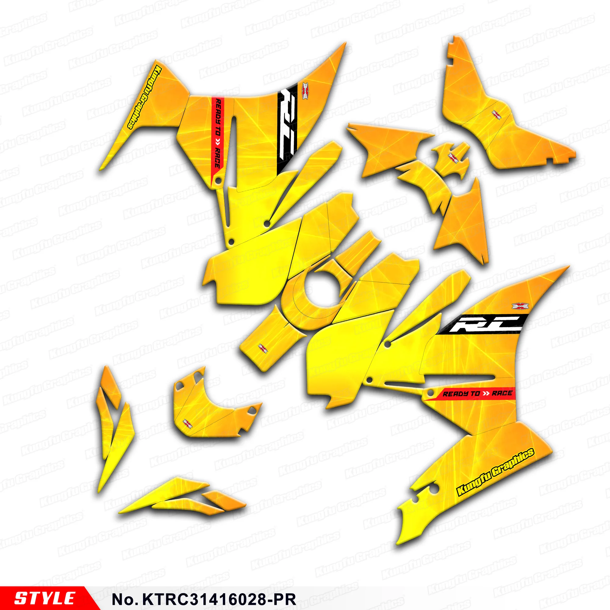 

Aftermarket Graphics Adhesive Stickers for KTM RC 125 200 RC125 RC200 2014 2015 2016, KTRC31416028-PR