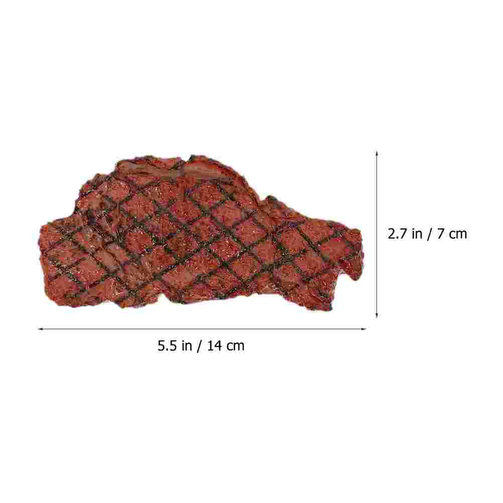 2-teiliges Steak-Modell, künstliche Lebensmittel, Dekor, Grill, Fleisch, Requisiten, Montessori, Lernspielzeug, gefälschtes Steak, PVC, Spielzeug, Fotografie-Zubehör