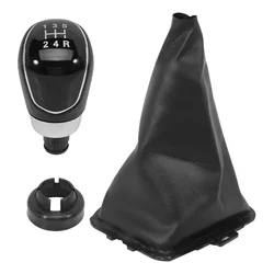 5 Speeds Silver/Black Leather Gear Stick Gaiter 8A6R7H409MA Ford Fiesta MK5 2008 MK6 2008-2012 1556845