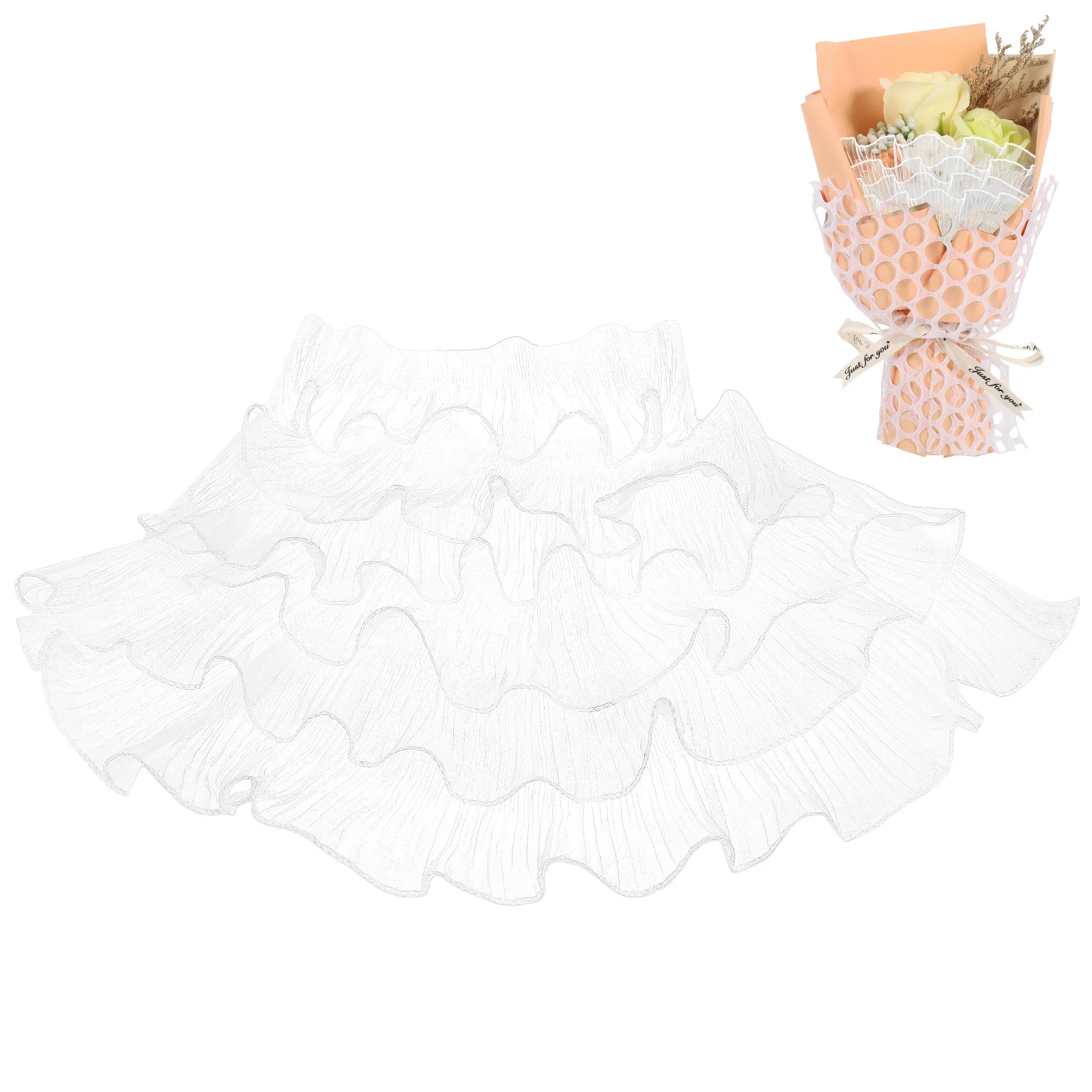 

Wavy Big Trim White Ribbon Pleated Sewing Ruffle Chiffon Wedding Decoration Sewing Craft Polyester Flower Edge