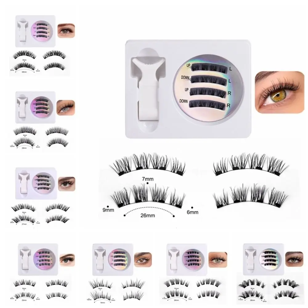 Multiple Styles Natural Magnetic Eyelash Kit Reusable 3D False Eyelashes Glue-free Convenient Non-glue False Eyelashes Make Up