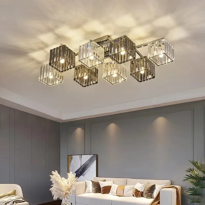 

Living Room Ceiling Light Luxurious Crystal Lamp Modern And Simple Bedroom Household Living Room Headlight Main Light F296