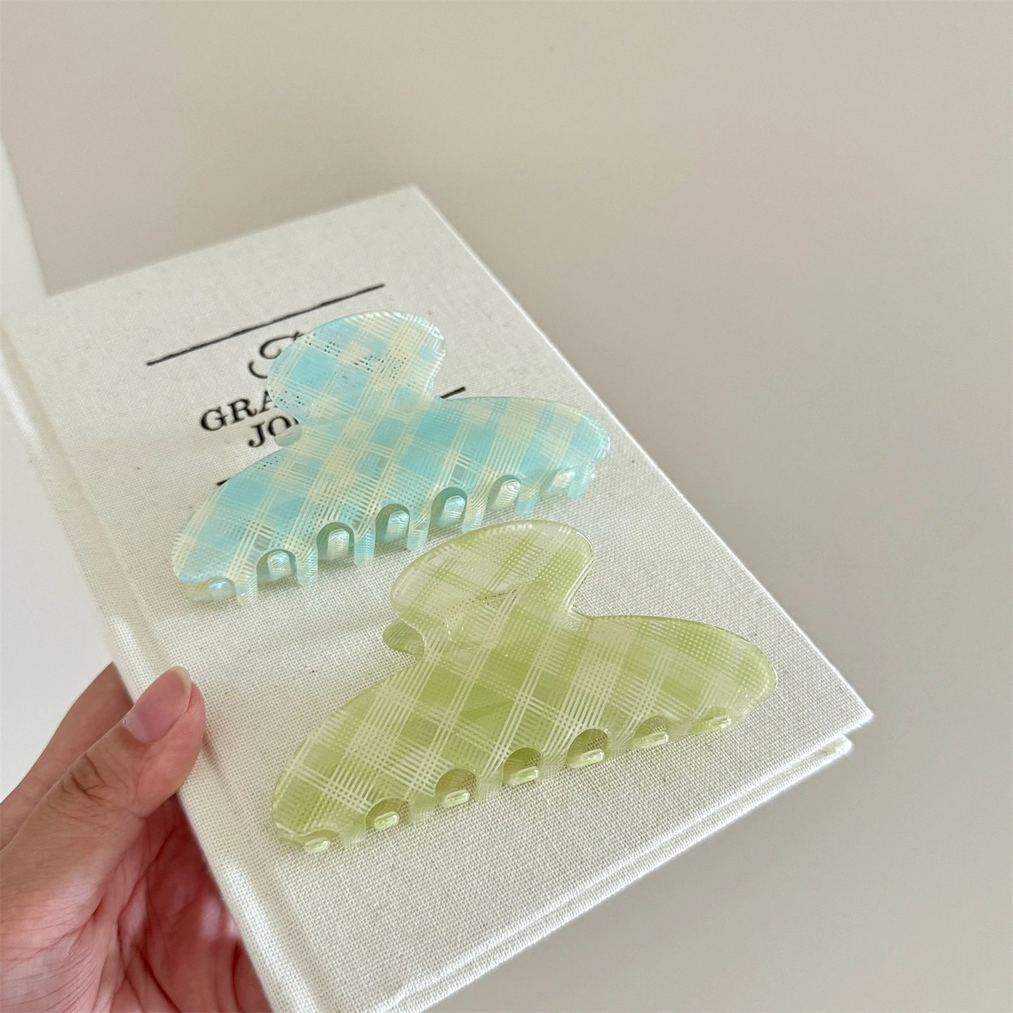 DS الكلاسيكية الرجعية منقوشة سلسلة مشبك شعر كبير الاكريليك مخلب كليب الخريف الشتاء مقاطع الشعر INS إكسسوارات الشعر للنساء الفتيات