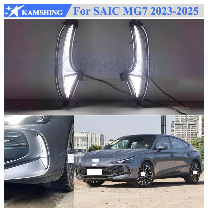 Kamshing 1 Set Modifying LED Daytime Running Light DRL For SAIC MG7 MG 7 2023-2025 Front Fog Light Fog Lamp Daytime Light