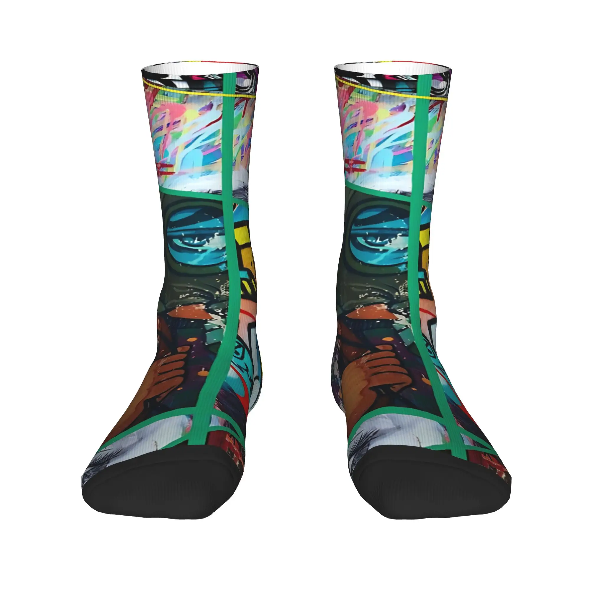Women Men Socks Crazy Graffiti - Abstract Colorful Pop Art Street Stockings Autumn Retro Soft Breathable Socks Non Slip Socks