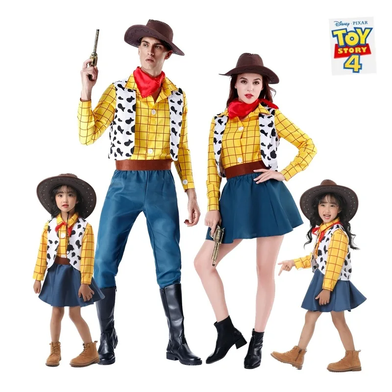 Disfraz de Sheriff Woody de Toy Story de Disney para adultos y niños, disfraz de Halloween, disfraz de vaquero del oeste para todas las edades