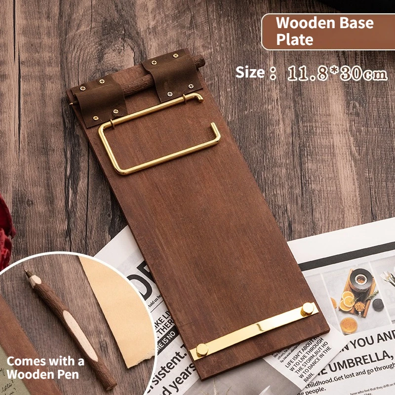 Retro & Ins Style Wooden Memo Clipboard, Hangable Non-Adhesive Rolled Notes, Blank for Notes & Messages memo pad