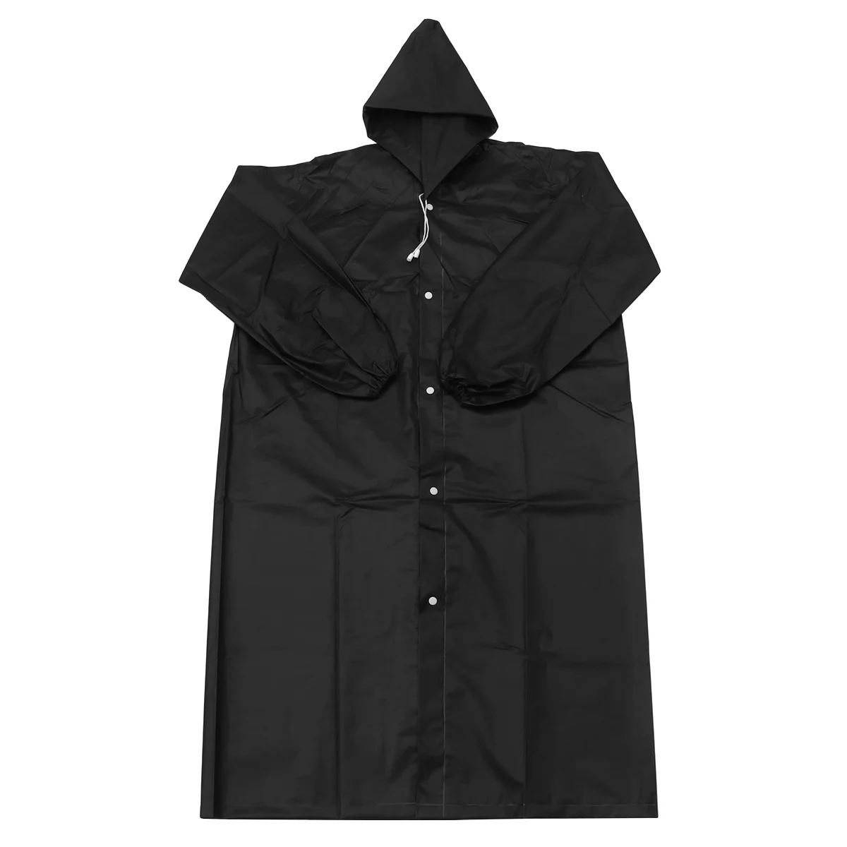 

Adult Transparent Raincoat Black Reusable Matte Eva Waterproof Rain Poncho Hooded Raincoat Lightweight Outdoor Rainwear Elastic