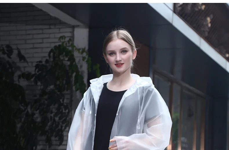 Regenmantel, verdickt, transparent, für Erwachsene, Herren und Damen, EVA-Regenmantel, Einweg-Poncho, Driften, Reisen, Outdoor-Produkte – Detail 14