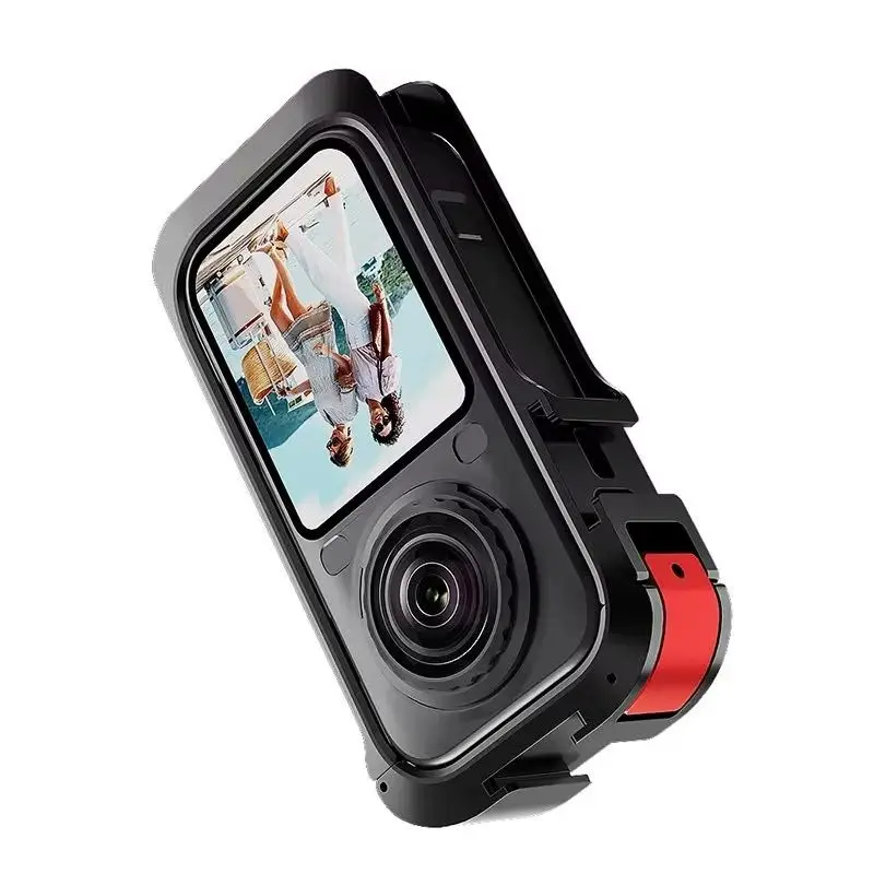 Aluminum Alloy Cage for Insta360 X6 Cold Shoe Mount Quick Release for Action Camera Accessory