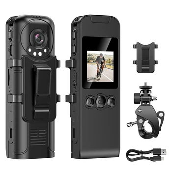 Ultra HD 1296P WiFi Body Camera Support Audio and Video Recording for Police Law Enforcement, Wearable Mini Camera with Bike Mount