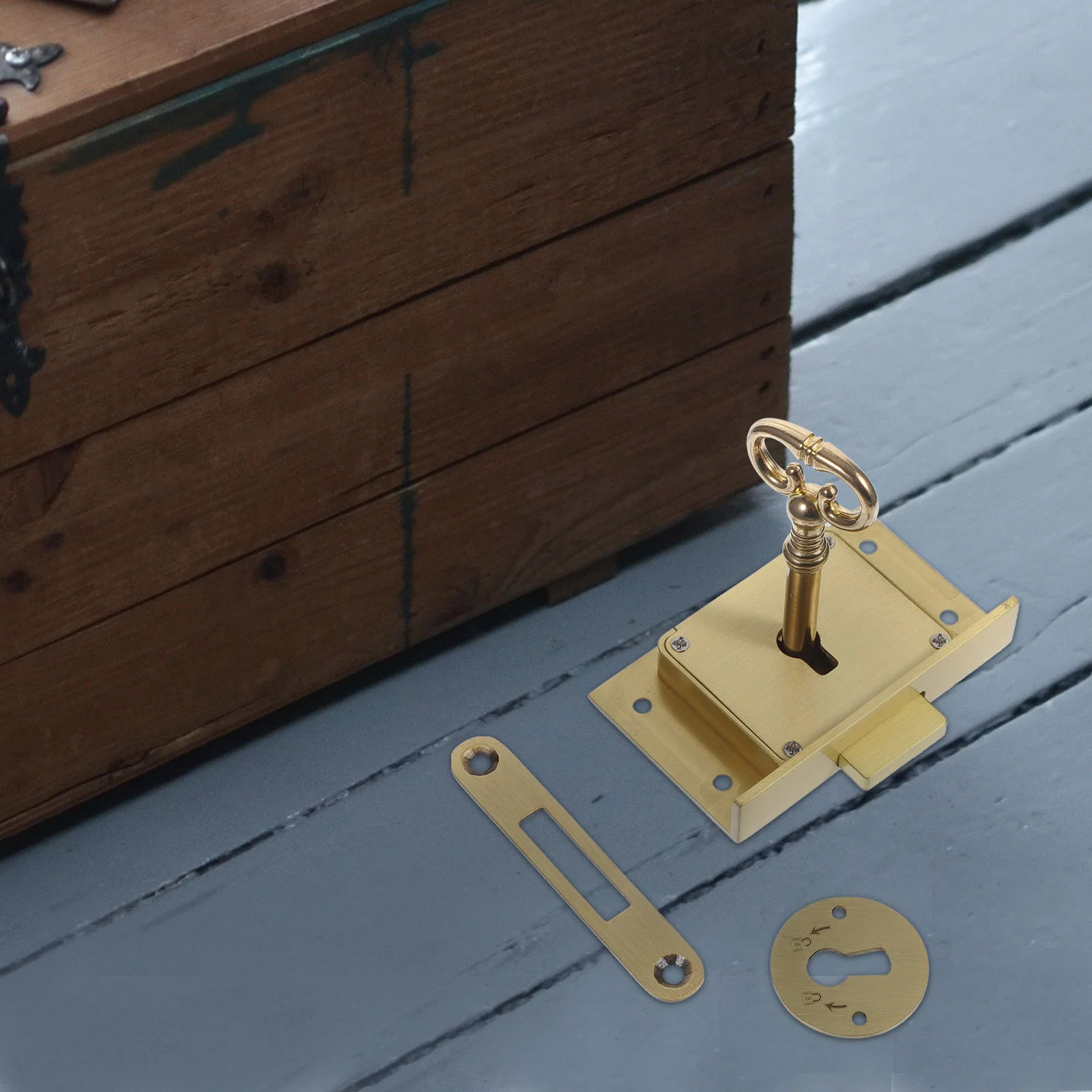 Vintage Gate Lock Kitchen Drawer Brass File Cabinet Replacement Locks with Keys