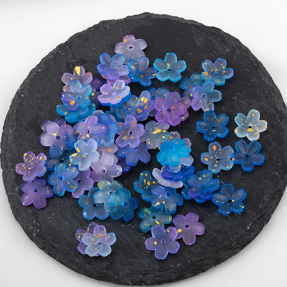 5g Bunte Blumen-Acryl-Abstandshalterperlen, Blumenperlenkappen für DIY-Ohrringe, Halsketten, Schmuckherstellung, Dekoration, Kleidungsperlen – Detail 10