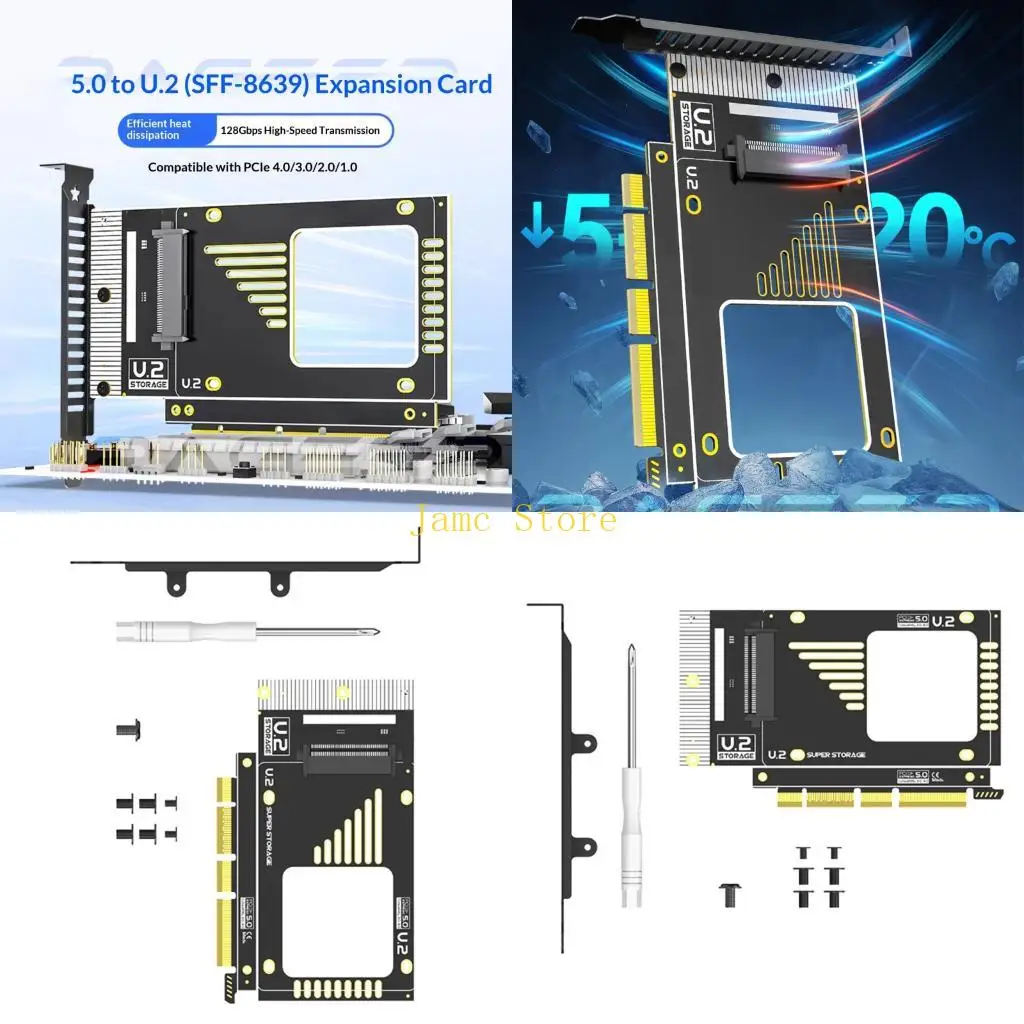 

LX0B Переходник PCIe 5.0 на U.2 (SFF-8639) 128 Гбит/с Плата расширения U.2 на PCIE X16 Аксессуары для простоты обслуживания