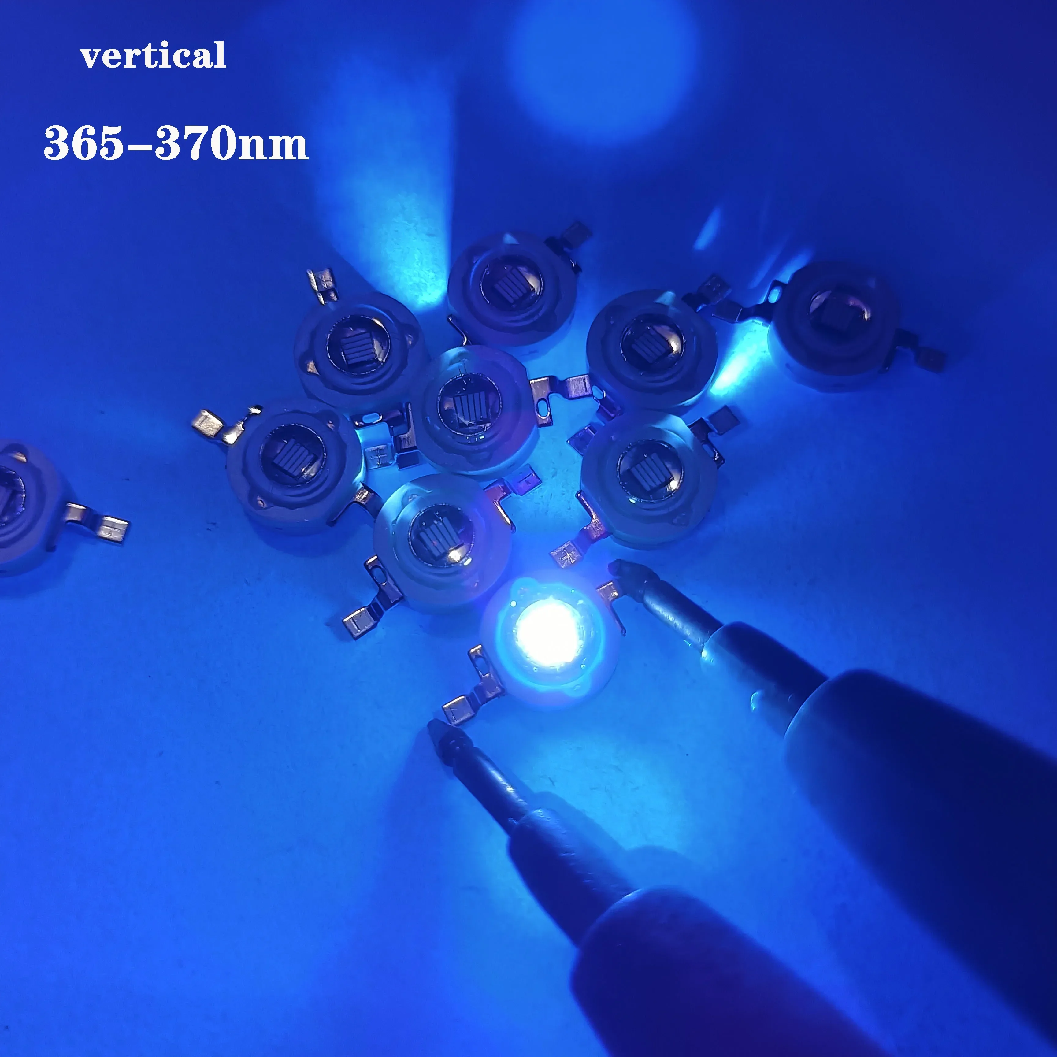 3W UV LED  light bulb chip 365nm vertical 375nm 380nm 385nm 395nm 400nm 405nm 410nm 420nm 3W high-power lamp