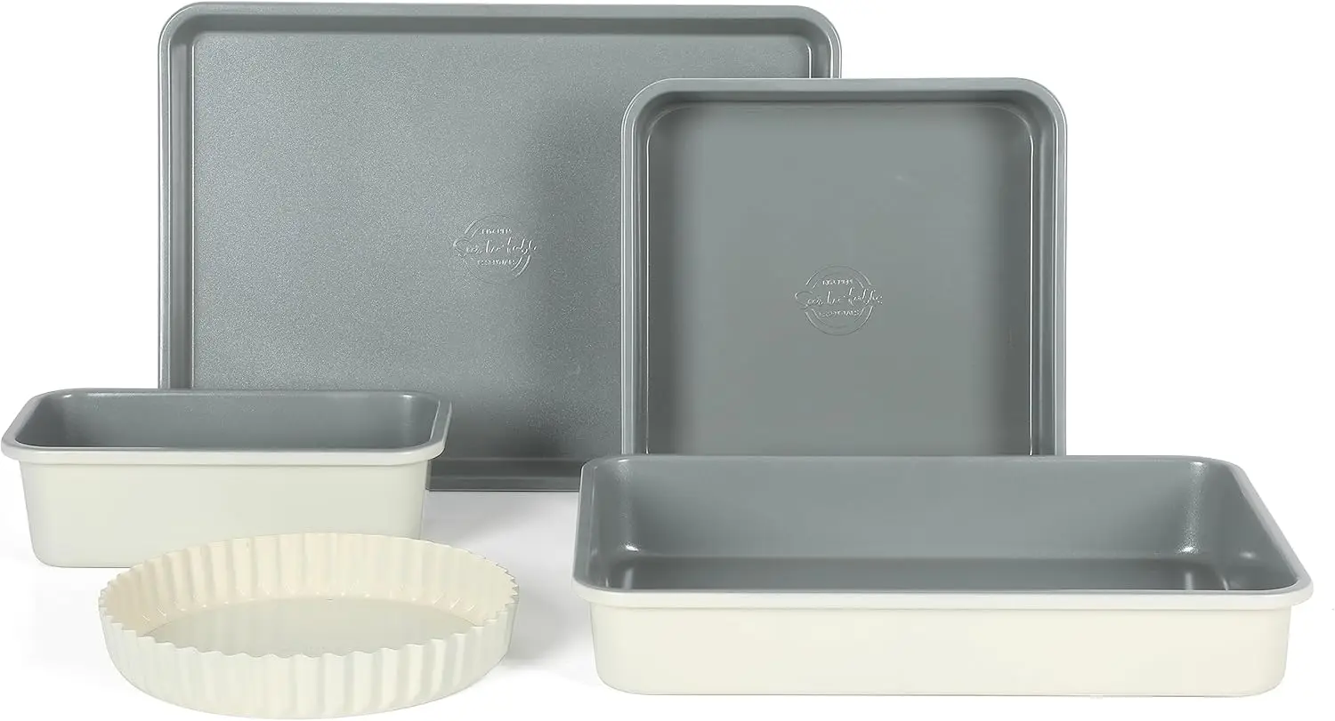 

Premium Carbon Steel Baking Pans Set - Non-Stick, PFOA-Free, 5-Piece Bakeware for Even Baking