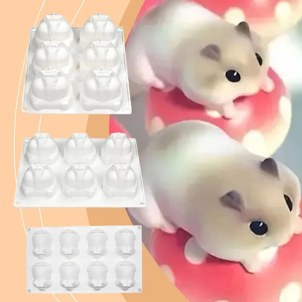 6 Hamster Pinch Silicone Mold Simulation Animal Mousse Plaster Cake 2024 Mold Aromatherapy Ornaments New Mold Candle Design Z0I2