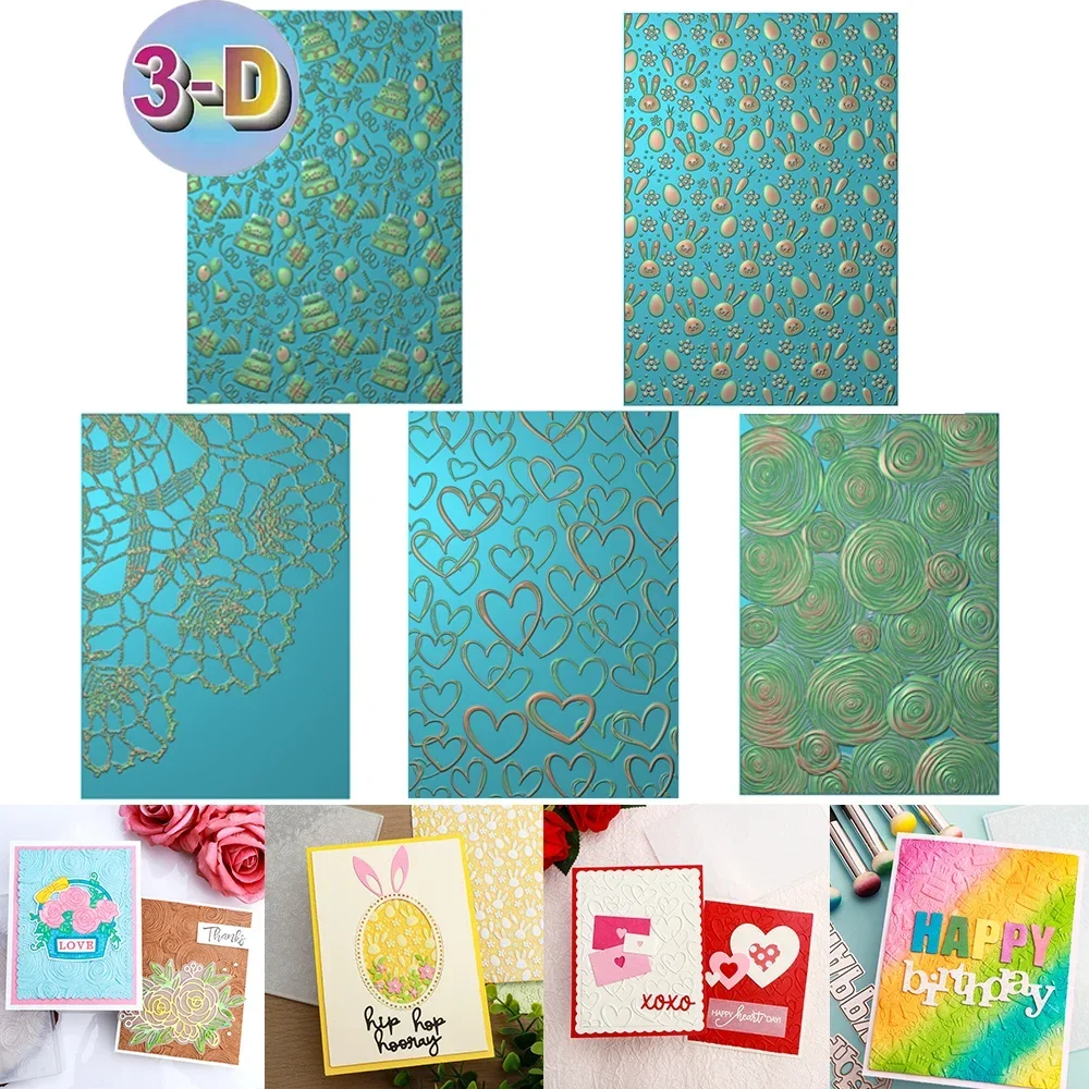 3D Embossing Folder Easter Celebrate Cake Valentine's Day Love Background for DIY Adding Textured To Paper Craft Making Stencil