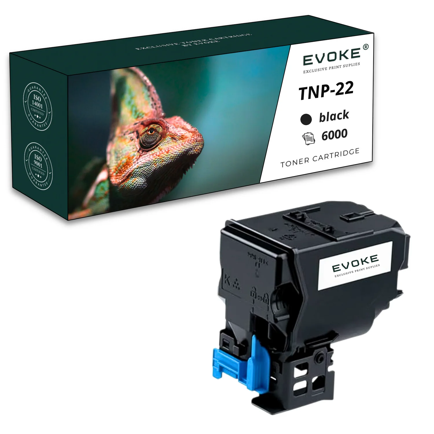 Evoke Compatibele Toner voor Konica Minolta Tnp-22K Tnp22K Tnp-22 Tnp22 A0X5152 Zwart 6000 Pagina's C35 C35P