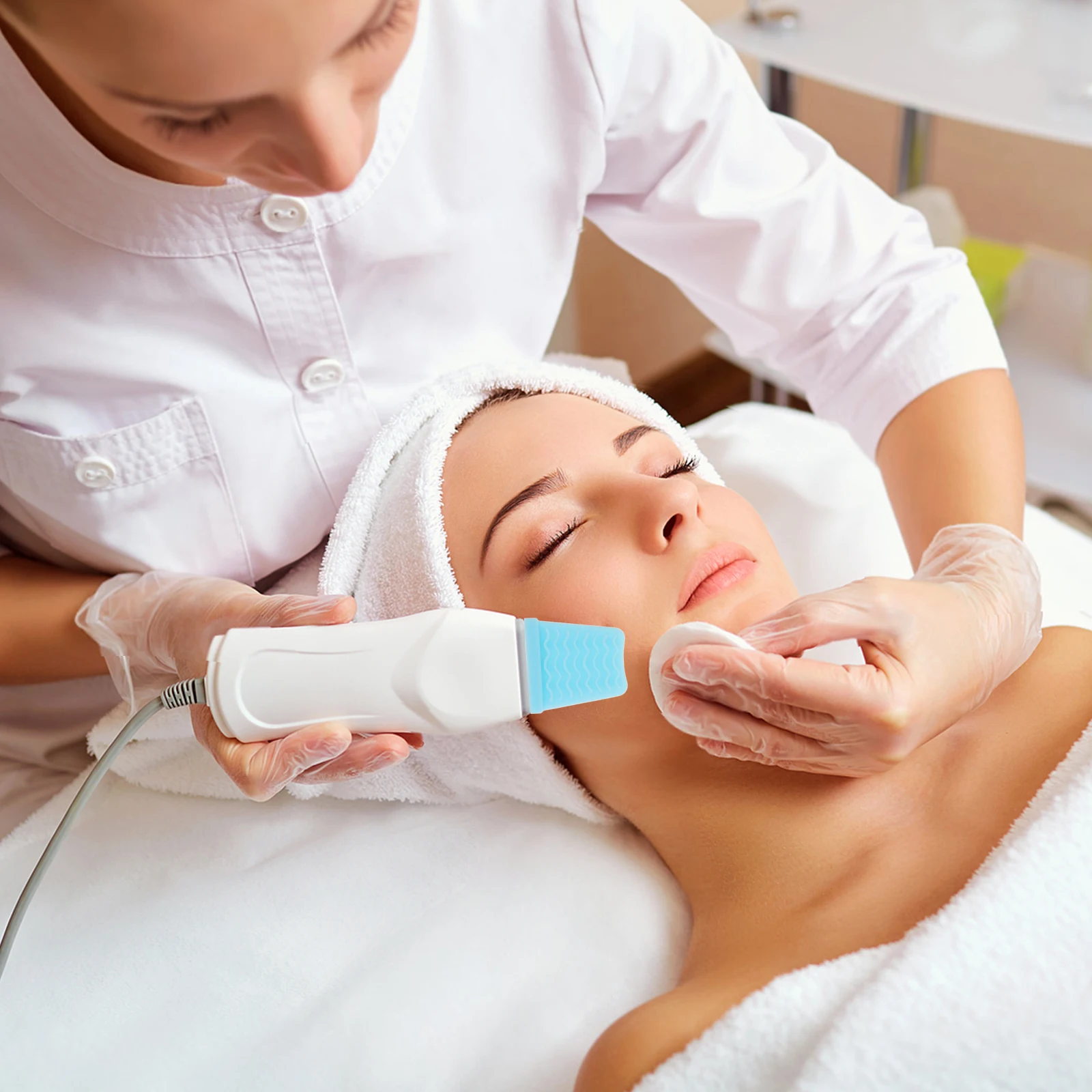 ปลอกซิลิโคนป้องกันสำหรับเครื่องขูดหน้า 4 ชิ้น สำหรับเครื่องมือขจัดสิ่งสกปรกบนผิวหน้า ปลอกสำหรับไม้พายขัดหน้า อุปกรณ์ทำความสะอาดผิวหน้า