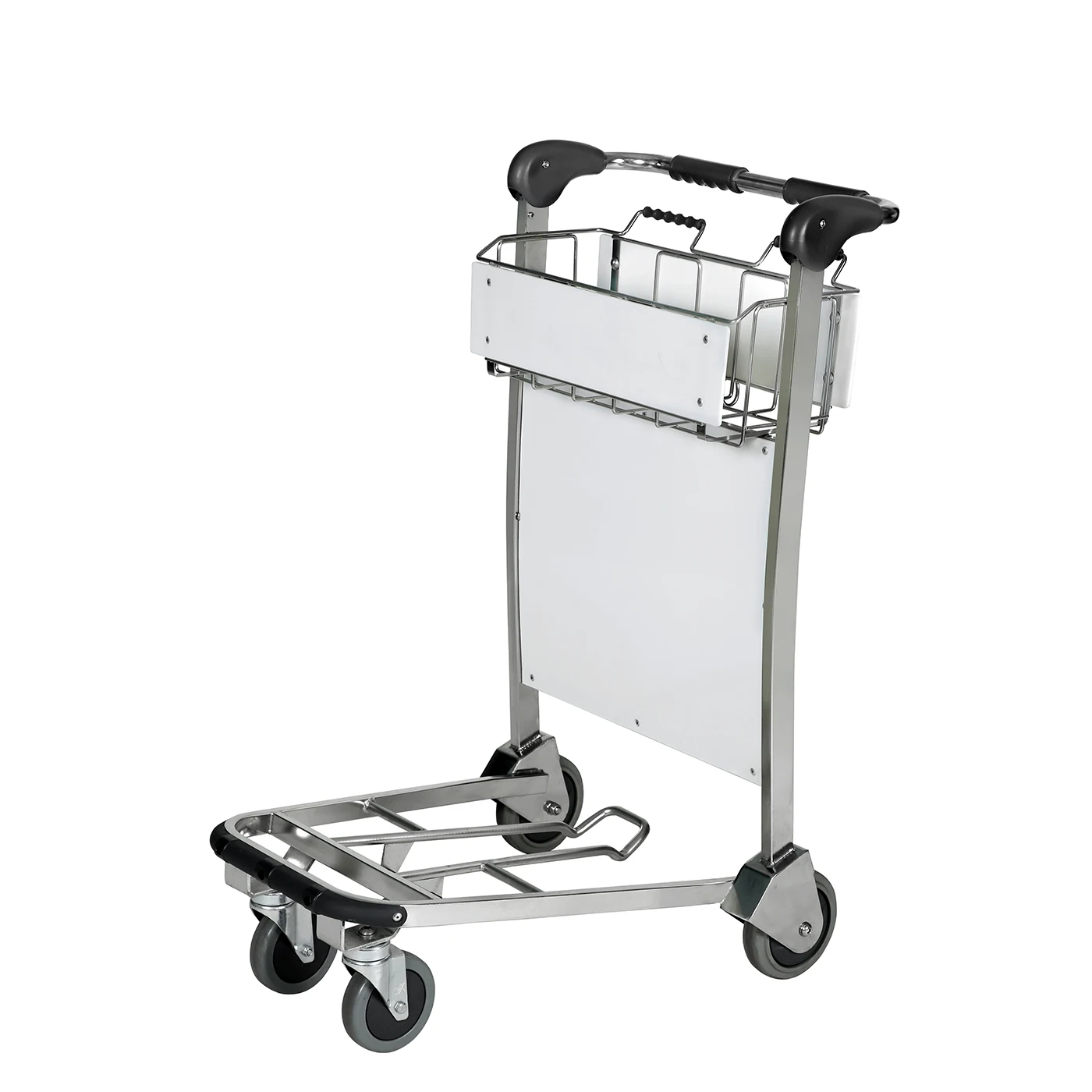 

4-wheel Stainless Steel Airport Trolley Made Of Durable PP Material With Anti-pinch Joints