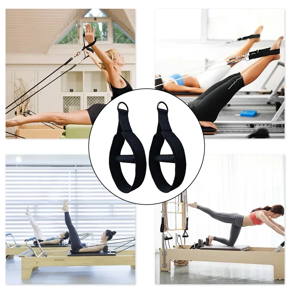 2pcs Double Loop Foot Straps Hot Sale Soft Yoga Pilates Circle Strap For Foot Reformer Fitness Exercise Resistance Equipment