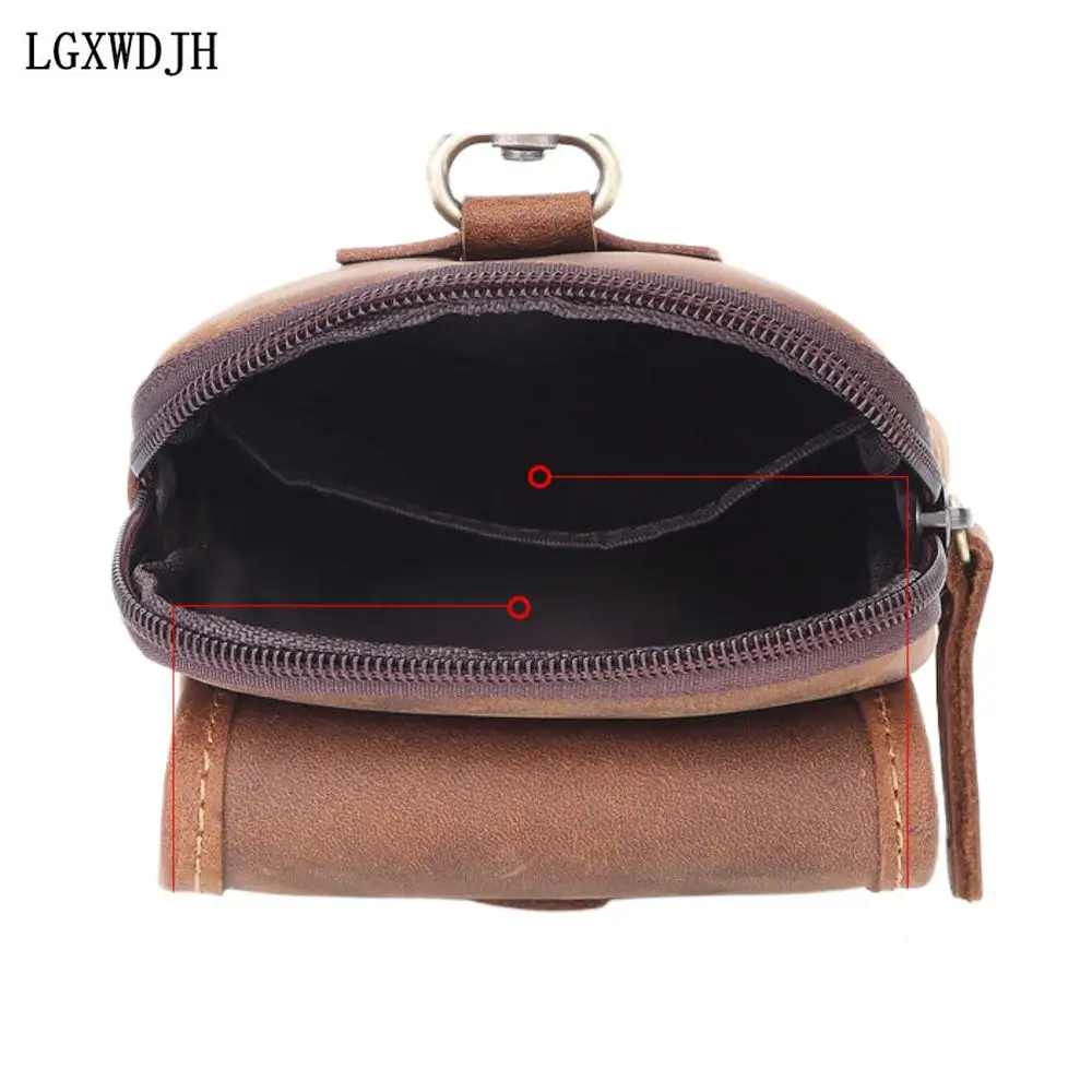 Man belt pouch  Mobile phone card wallet with leather belt  Retro genuine leather mountaineering travel bag  Waist bag for men